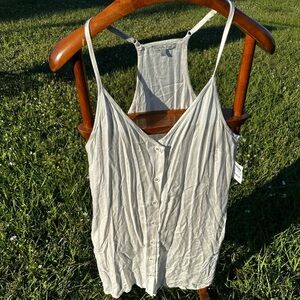 Charlotte Russe Button-Front Dress Y2K Retro Open Vest Dress Layer Lagenlook